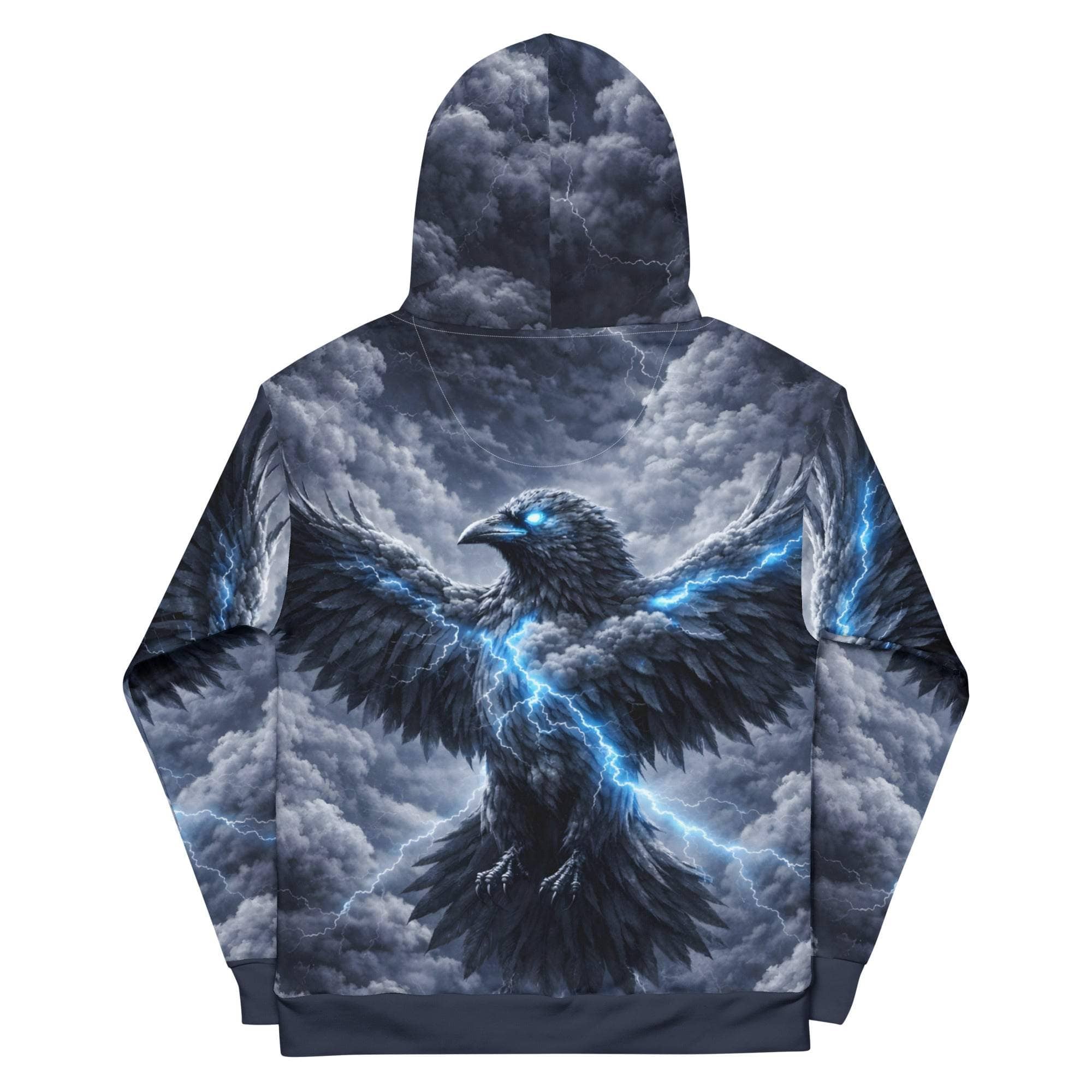 Storm Raven hoodie unisex cotton with all-over print and relaxed fit