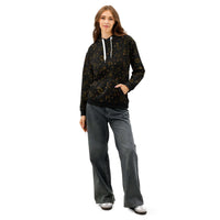 Unisex blue cotton hoodie with zodiac constellation celestial design