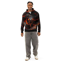 Lava Dragon Hoodie featuring volcanic serpent design with lava and fire textures on soft cotton fabric