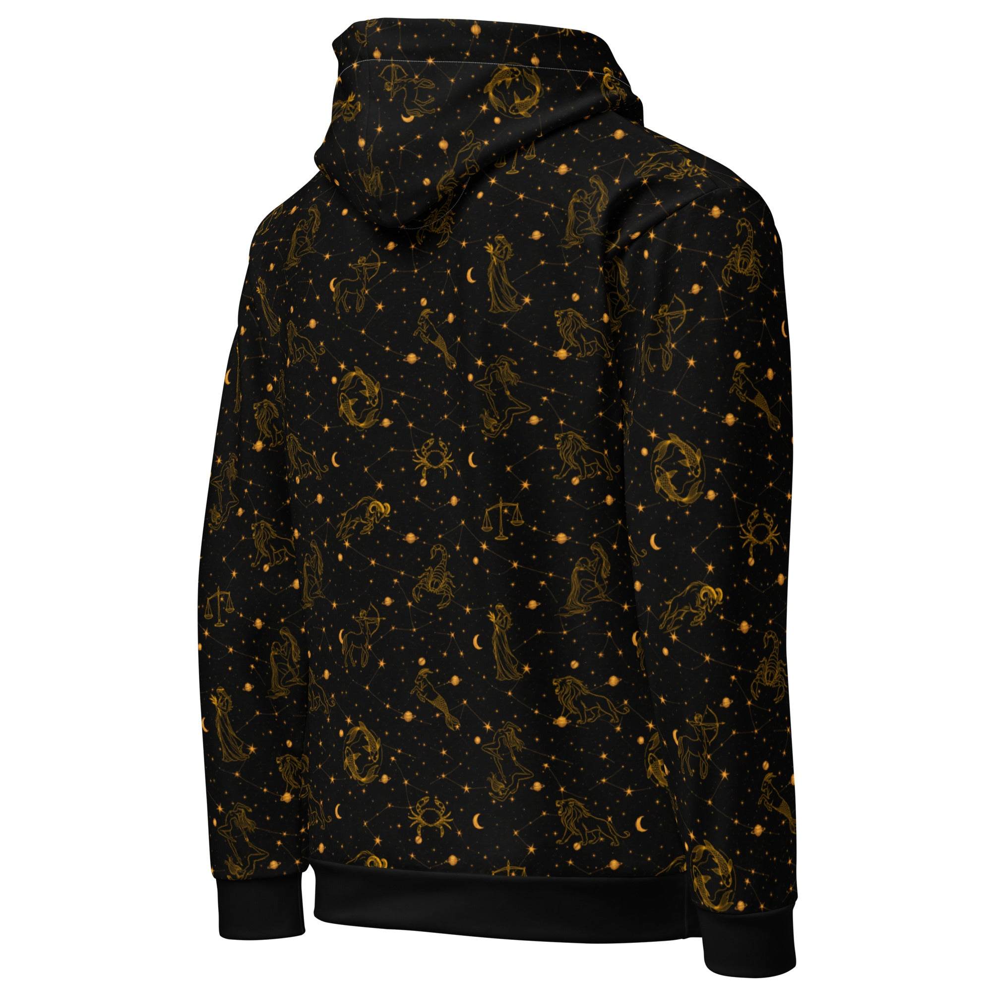 Blue Zodiac Constellation hoodie unisex cotton pullover with celestial print