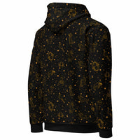 Blue Zodiac Constellation hoodie unisex cotton pullover with celestial print