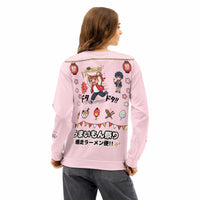 Unisex Chibi Food Festival Sweatshirt with vibrant kawaii anime street food character prints on all over cotton fabric