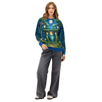Product mockupJapanese Spirit Forest Sweatshirt featuring yokai aesthetic on soft, stretchy cotton pullover