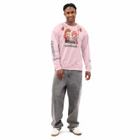 Chibi Food Festival Sweatshirt with kawaii anime Japanese street food characters all over print on unisex cotton crewneck