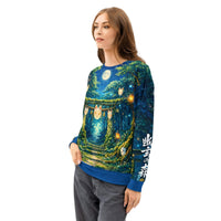 Product mockuJapanese Spirit Forest Sweatshirt featuring yokai aesthetic on soft, stretchy cotton pulloverp