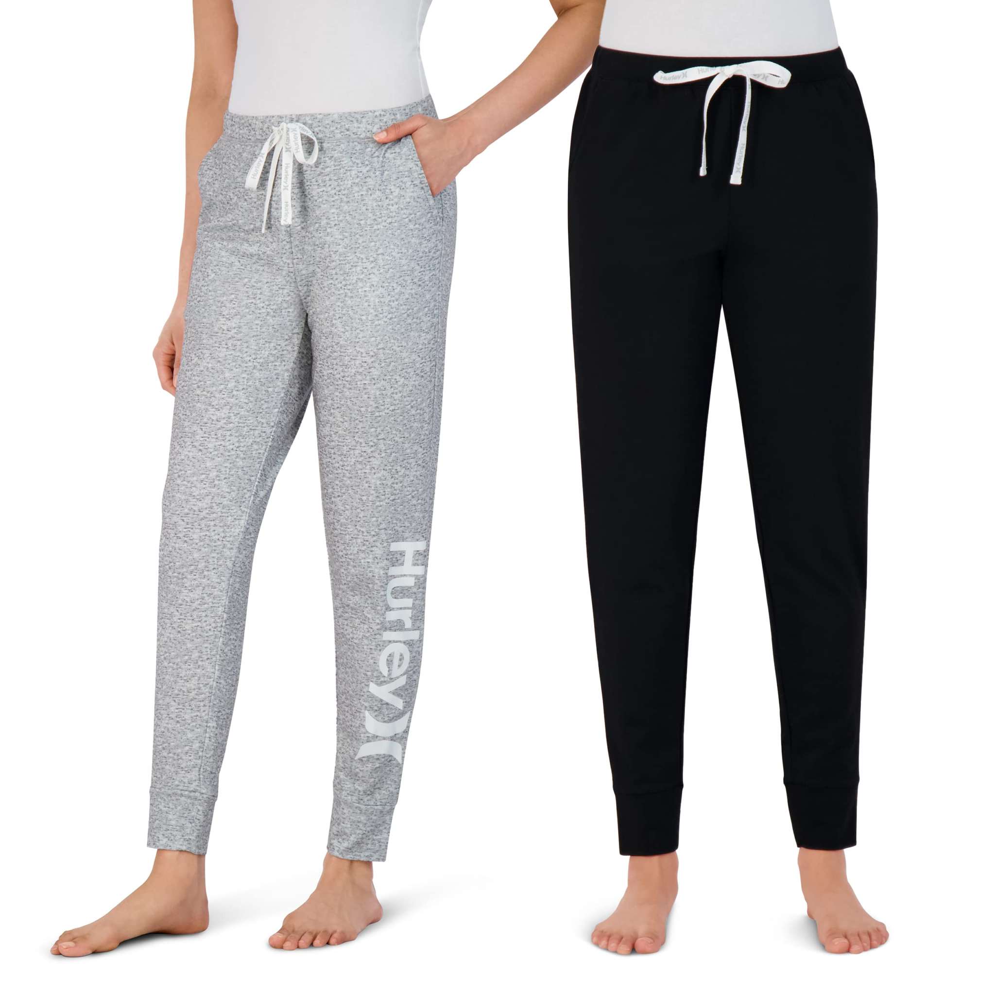 Hurley Soft Sleep Pajama Joggers 2-pack for women in soft breathable fabric with elastic waistband and relaxed fit for comfortable lounging and sleeping