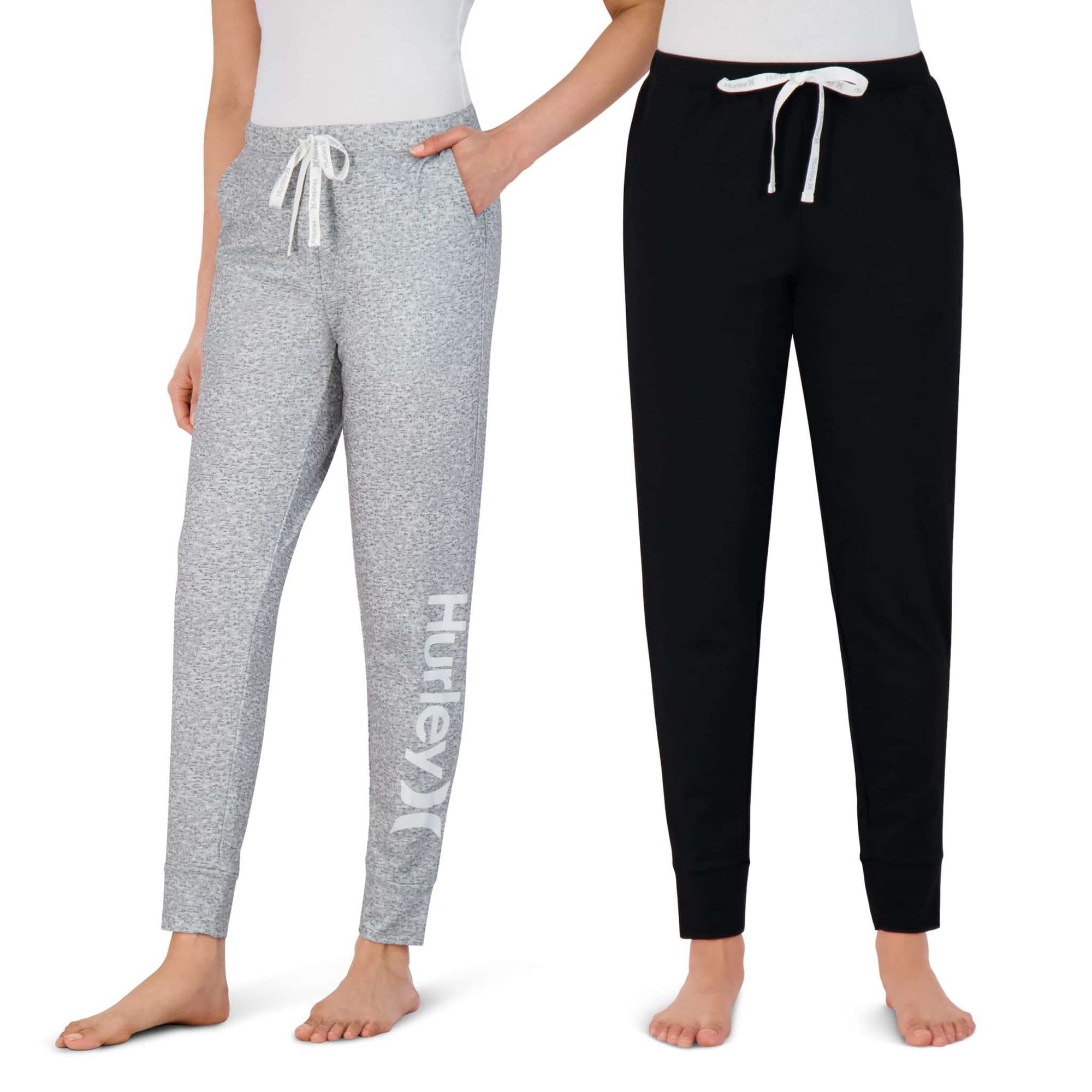 Hurley Soft Sleep Pajama Joggers 2-pack for women in soft breathable fabric with elastic waistband and relaxed fit for comfortable lounging and sleeping