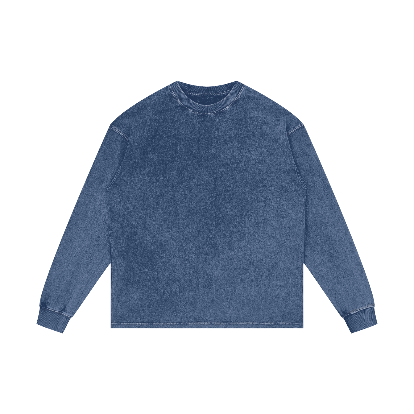 Unisex oversized acid wash long sleeve cotton t-shirt with vintage-inspired casual style