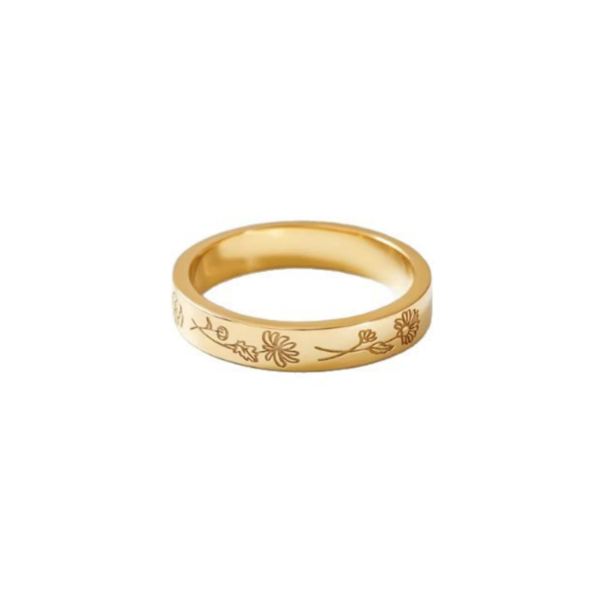 Gold 925 silver flower ring from TeninoVentures, available in sizes 10, 10.5, 11, perfect for personalized birthday gifts.
