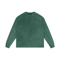 Unisex oversized acid wash long sleeve cotton t-shirt with drop shoulder and round neck design