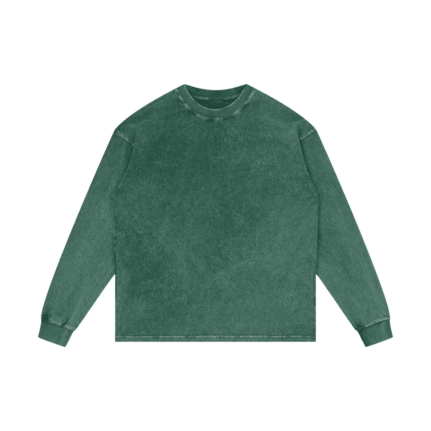 Unisex oversized acid wash long sleeve cotton t-shirt with drop shoulder and round neck design