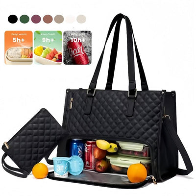 Convenient Commute Stylish Women's Insulated Lunch Bag Large Leak-proof