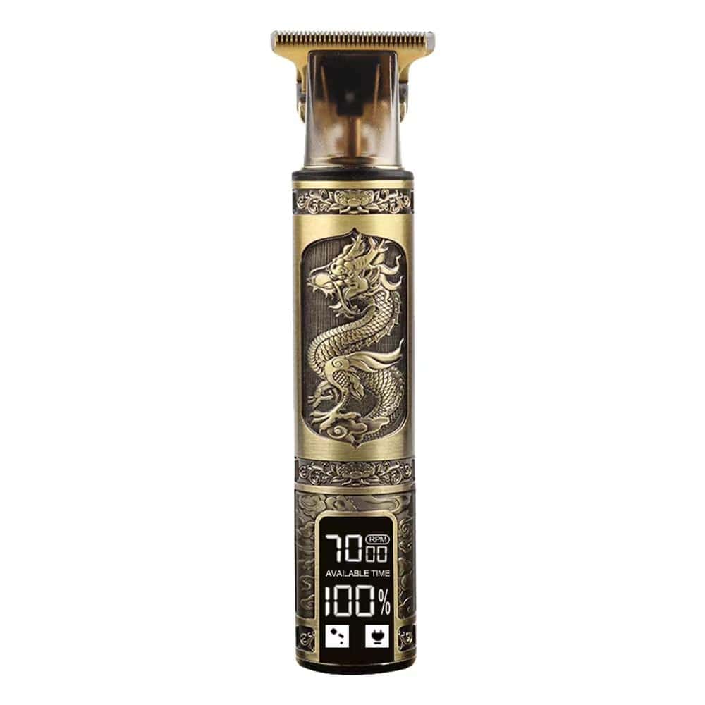 T9 Pro USB Rechargeable Hair Trimmer with stainless steel blades and adjustable combs, USB charging, and cordless design.