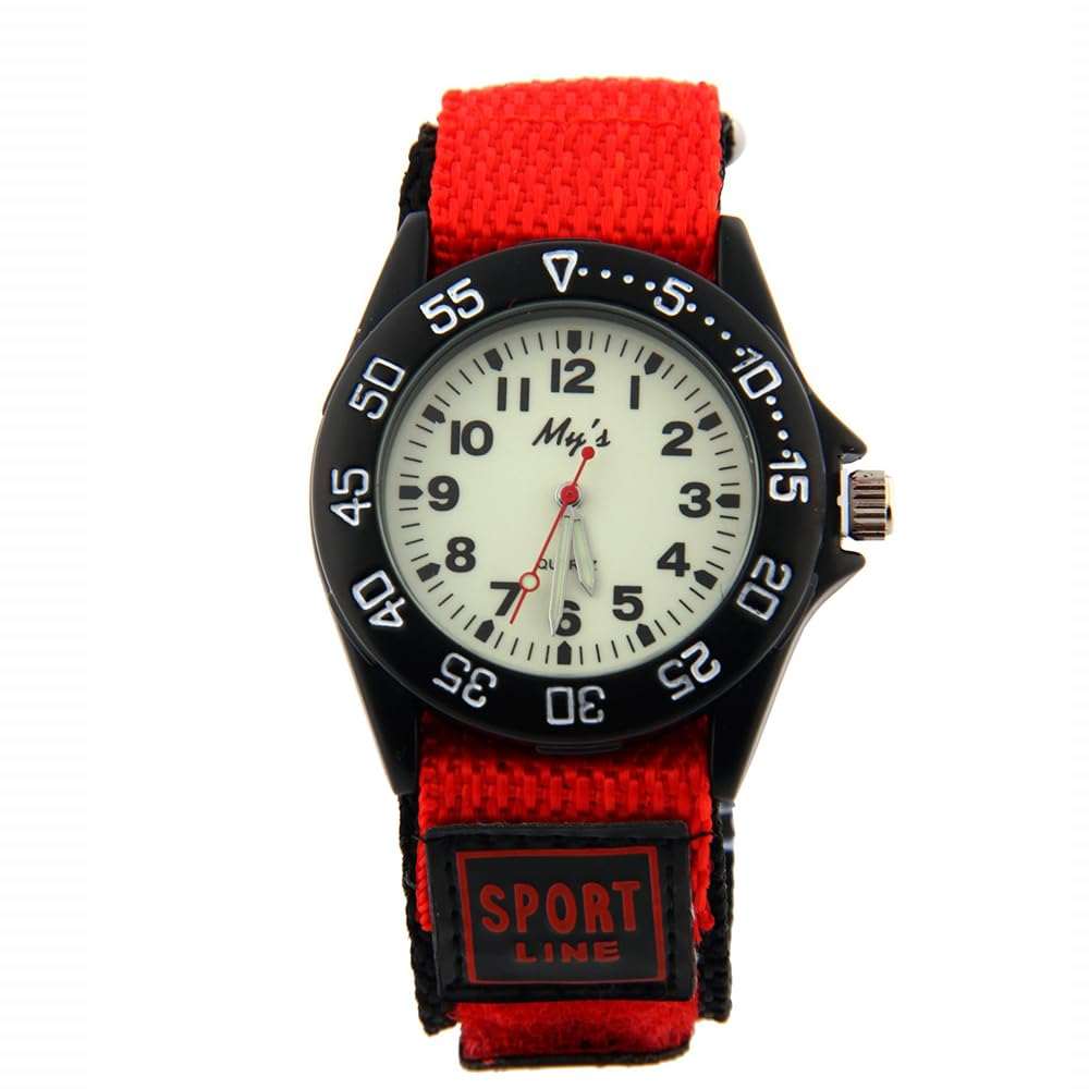 ELEOPTION Velcro Sport Quartz Watch with stainless steel case and adjustable nylon strap