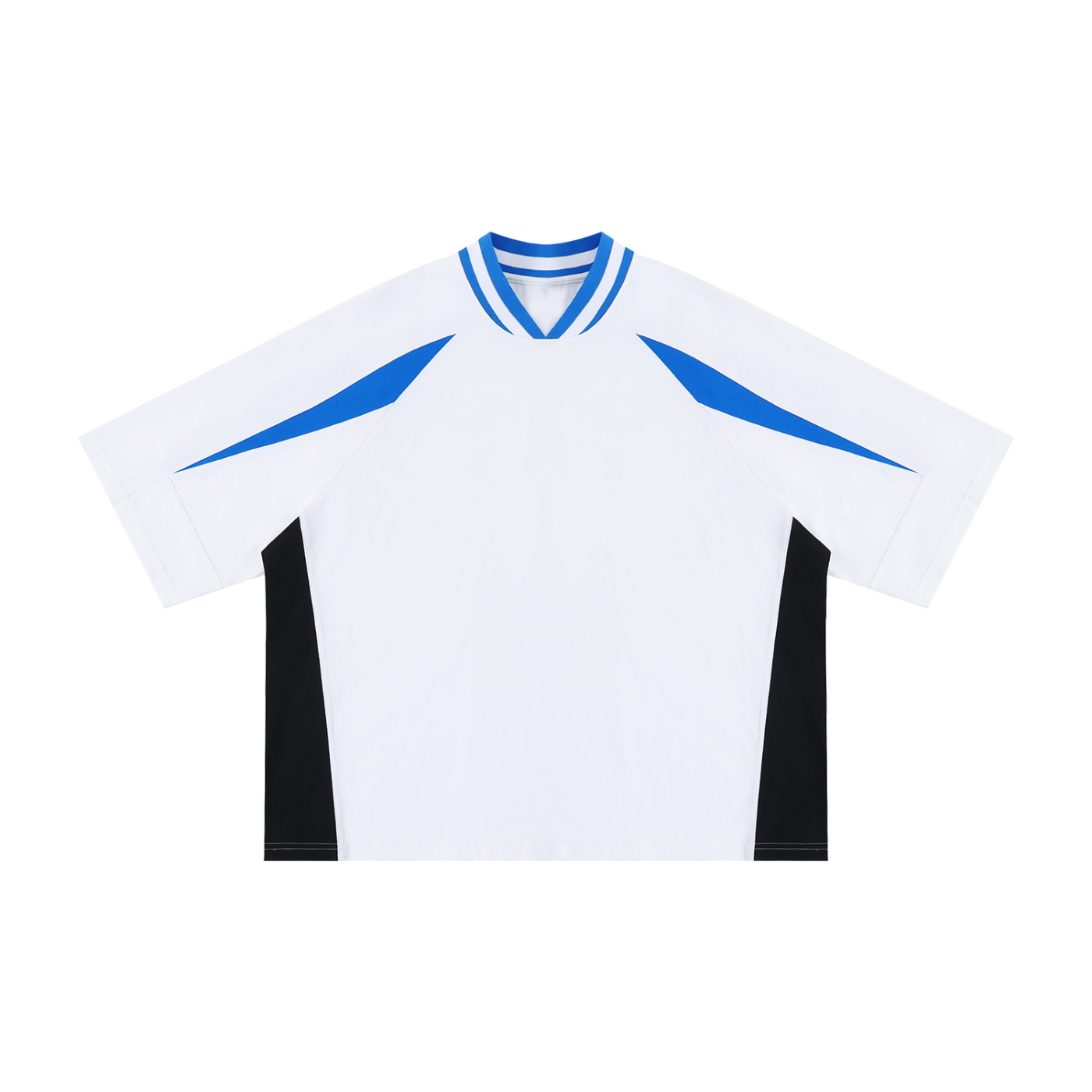 Unisex Oversized Color Block V-Neck T-Shirt | Heavyweight Streetwear Raglan Tee