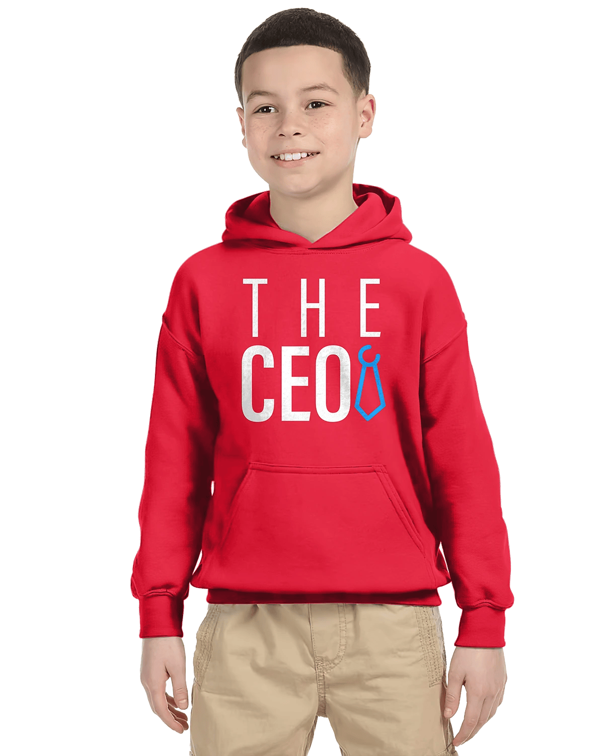 The CEO Unisex Kids Hoodie soft spun yarn cozy double-lined hood durable stitching pouch pocket classic fit