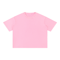 Mineral wash boxy cotton t-shirt with oversized drop shoulder and cropped fit in faded vintage finish