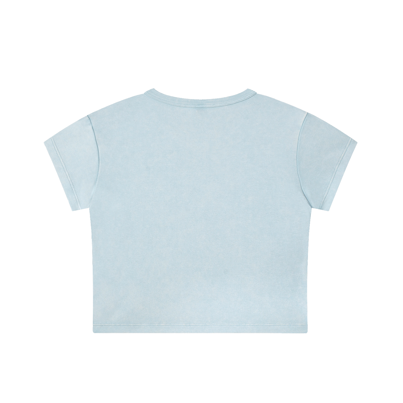 Women's snow washed crop top with vintage finish and cotton-spandex blend
