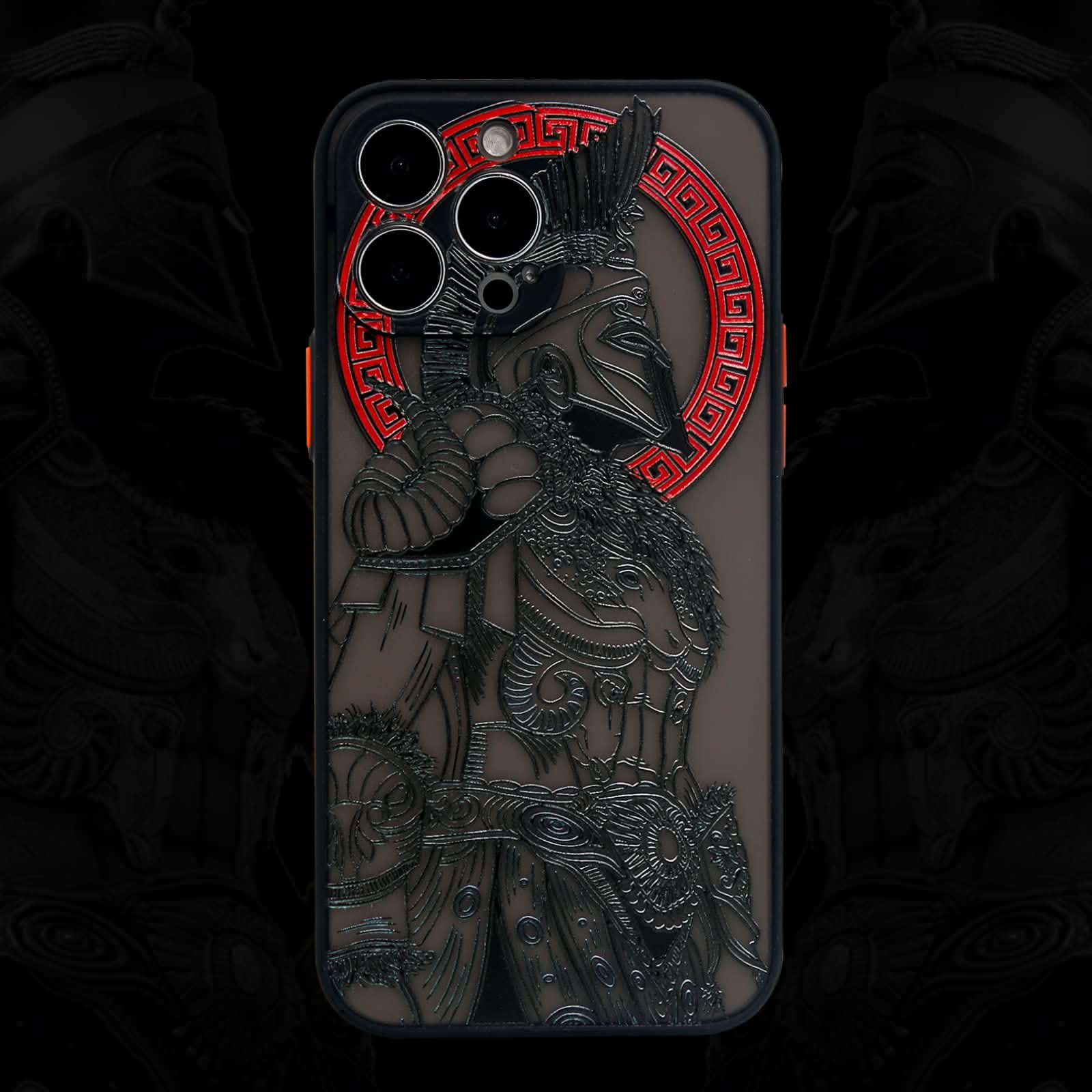 Gladiator 3D embossed rugged iPhone 14 Pro case with textured design and impact protection
