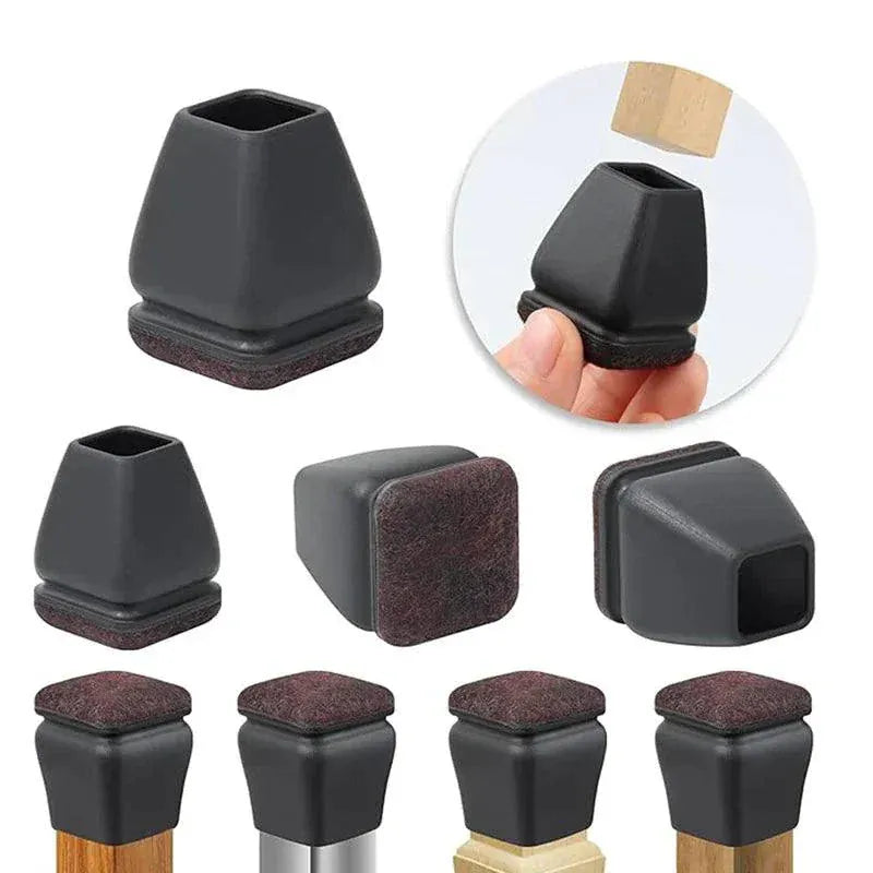 8PCS Chair Leg Floor Protector Felt Foot Cover 15° Diagonal with Thick Wrap Felt Pads Silicone Furniture Table Feet for Hardwood