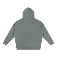 Oversize fleeced hoodie with heavyweight unisex streetwear pullover design in black on mannequin