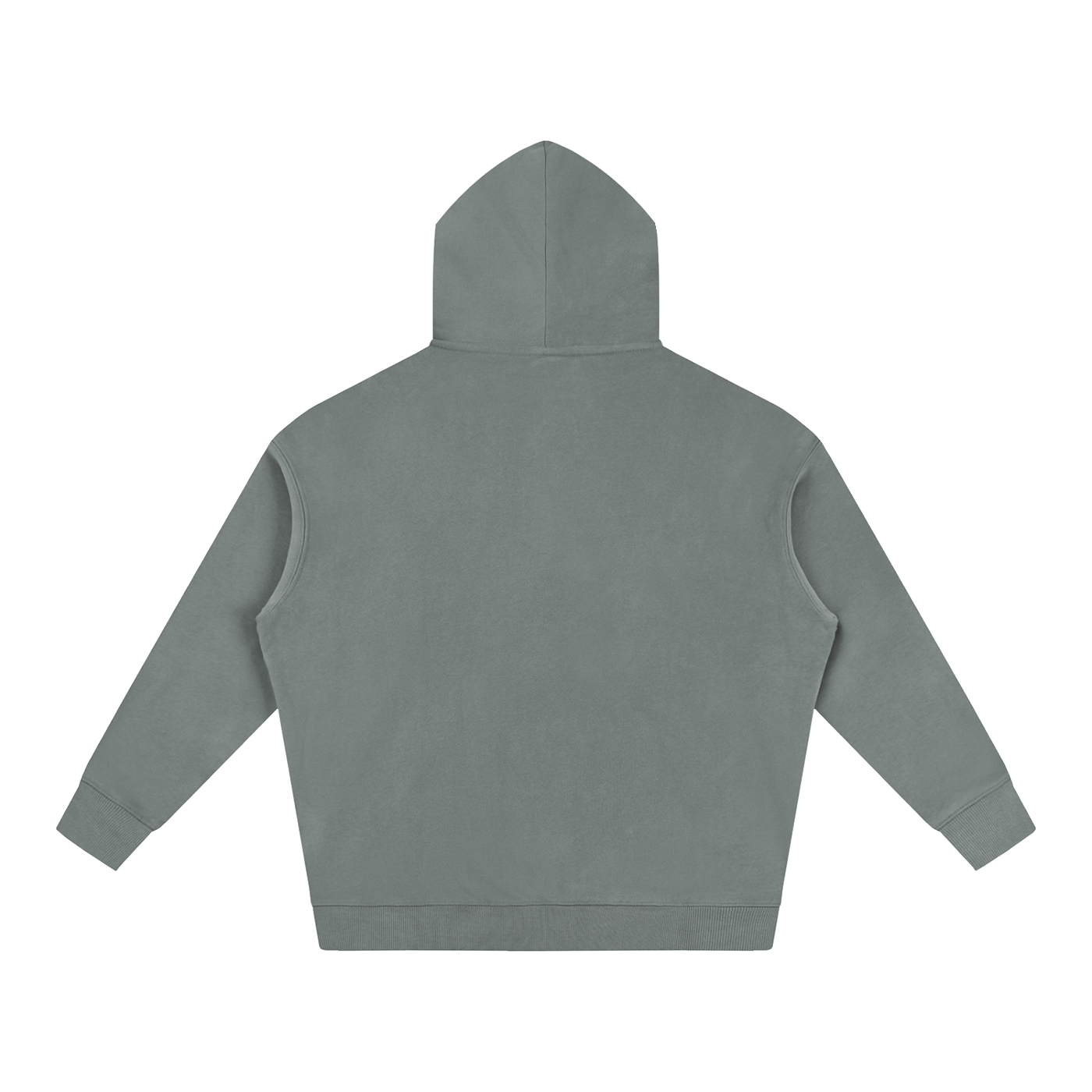 Oversize fleeced hoodie with heavyweight unisex streetwear pullover design in black on mannequin