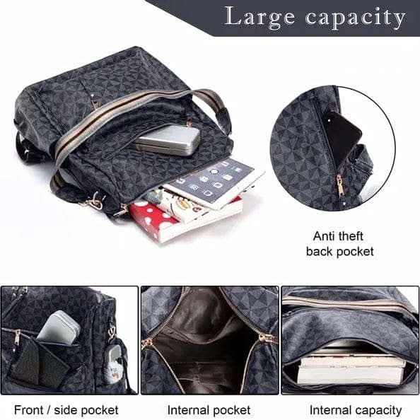 Women's University Shoulder Bag in synthetic leather with convertible straps and spacious compartments