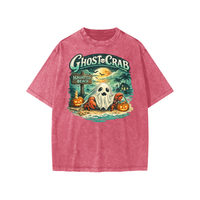 Ghost Crab Snow Washed Kids' T-Shirt with coastal Halloween ghost crab graphic on vintage cotton fabric