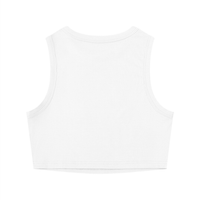 Women's tight crewneck crop tank top in ribbed fabric with sleeveless bodycon fit