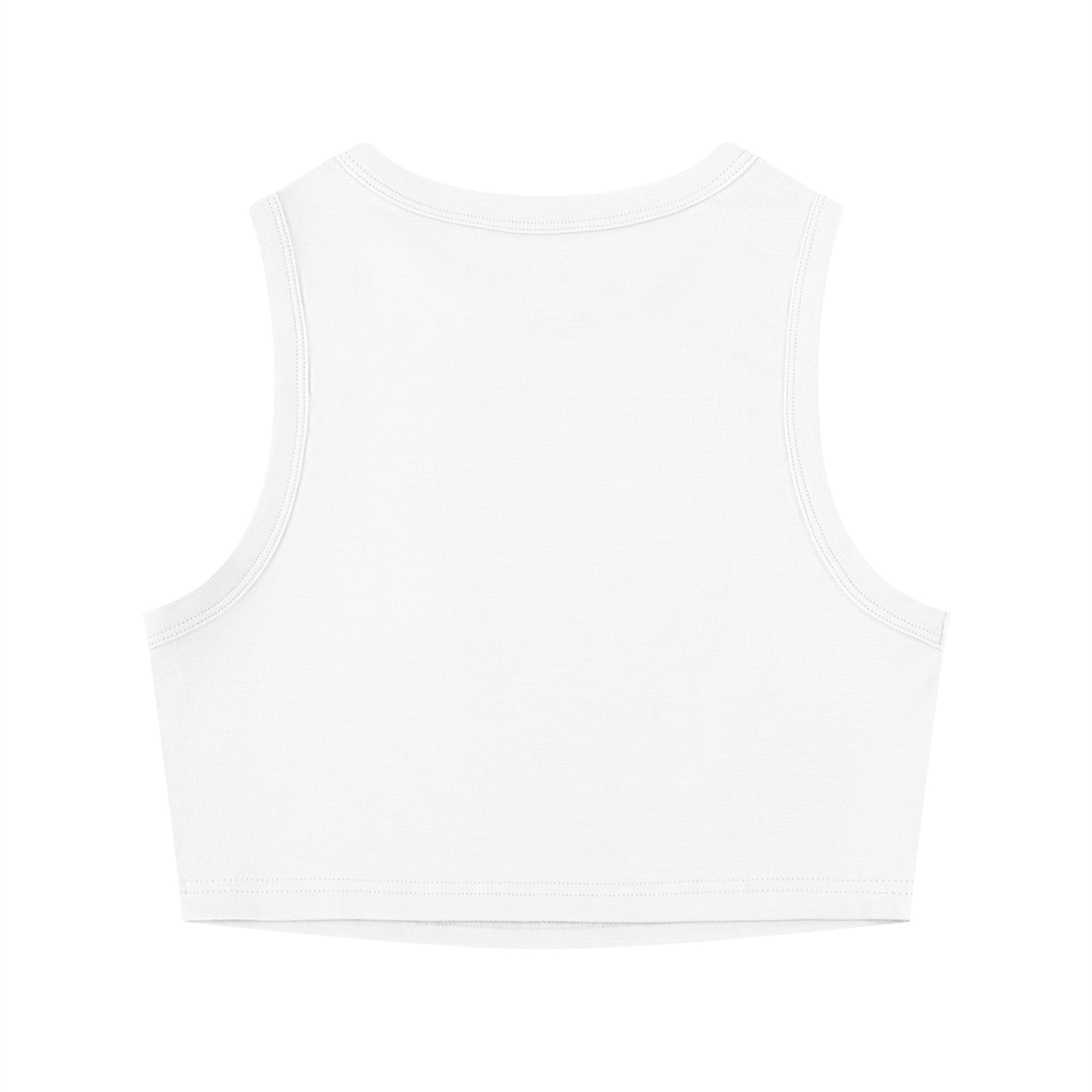 Women's tight crewneck crop tank top in ribbed fabric with sleeveless bodycon fit