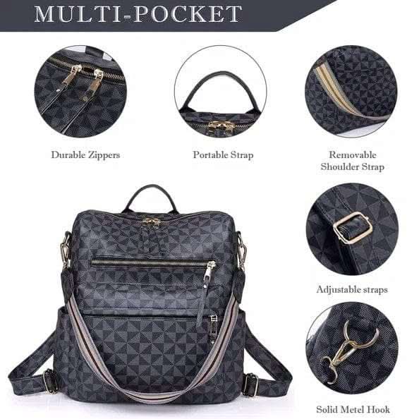 Stylish women's university shoulder bag with removable straps and spacious compartments
