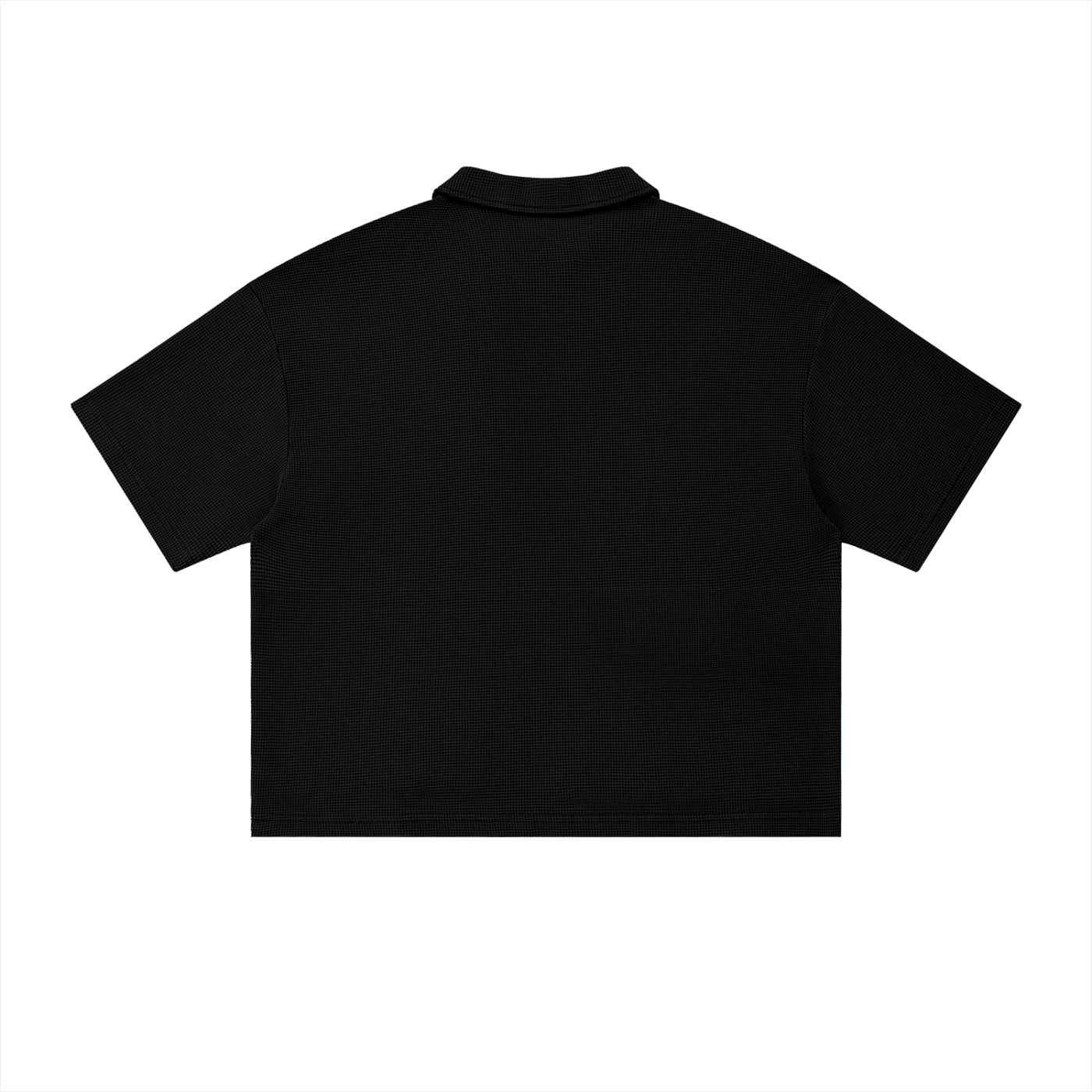 Unisex Waffle Boxy Polo Shirt | Oversized Vintage Streetwear Cotton Blend Tee