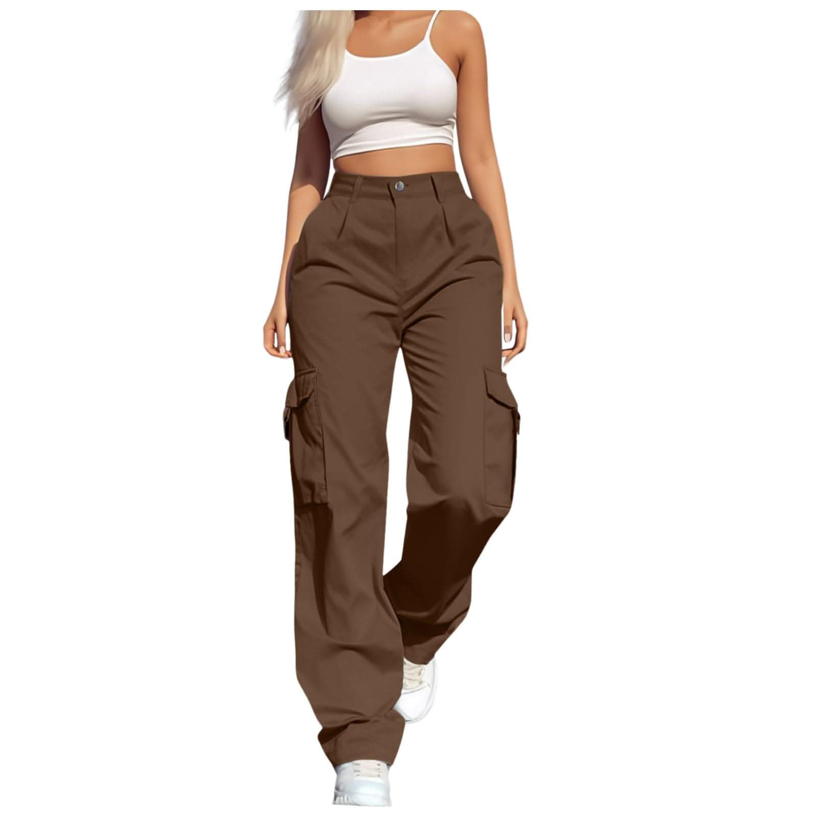 High-waist outdoor cargo pants with multiple pockets for durable, breathable, and stylish outdoor wear