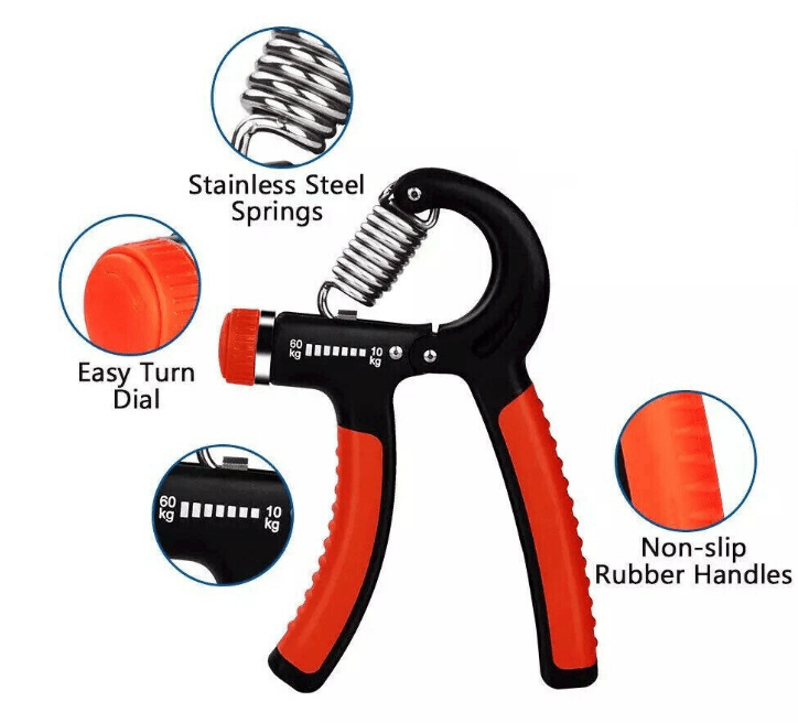 GripMaster Adjustable Strengthener with adjustable resistance and ergonomic anti-slip handles for hand and forearm workouts