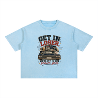 Senior Year 2027 oversized boxy mineral wash cotton t-shirt with retro graphic design