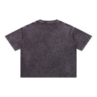 Mineral Wash Boxy Cotton T-Shirt | Oversized Drop Shoulder Crop Tee