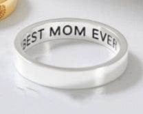 Gold 925 silver personalized flower ring from TeninoVentures, available in sizes 10, 10.5, and 11