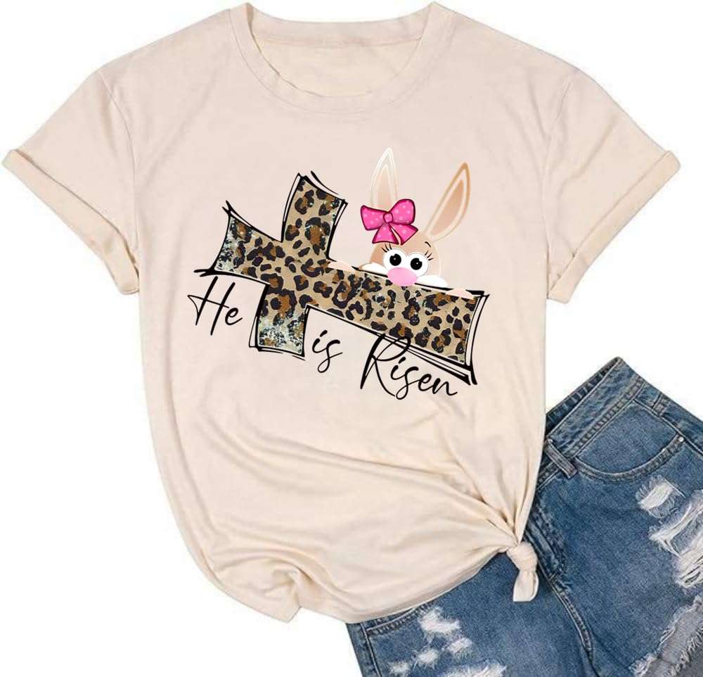Easter Day Bunny Graphic Tee with playful bunny print on soft fabric