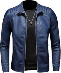 Mens casual faux leather jacket with sleek, modern design and versatile style for men