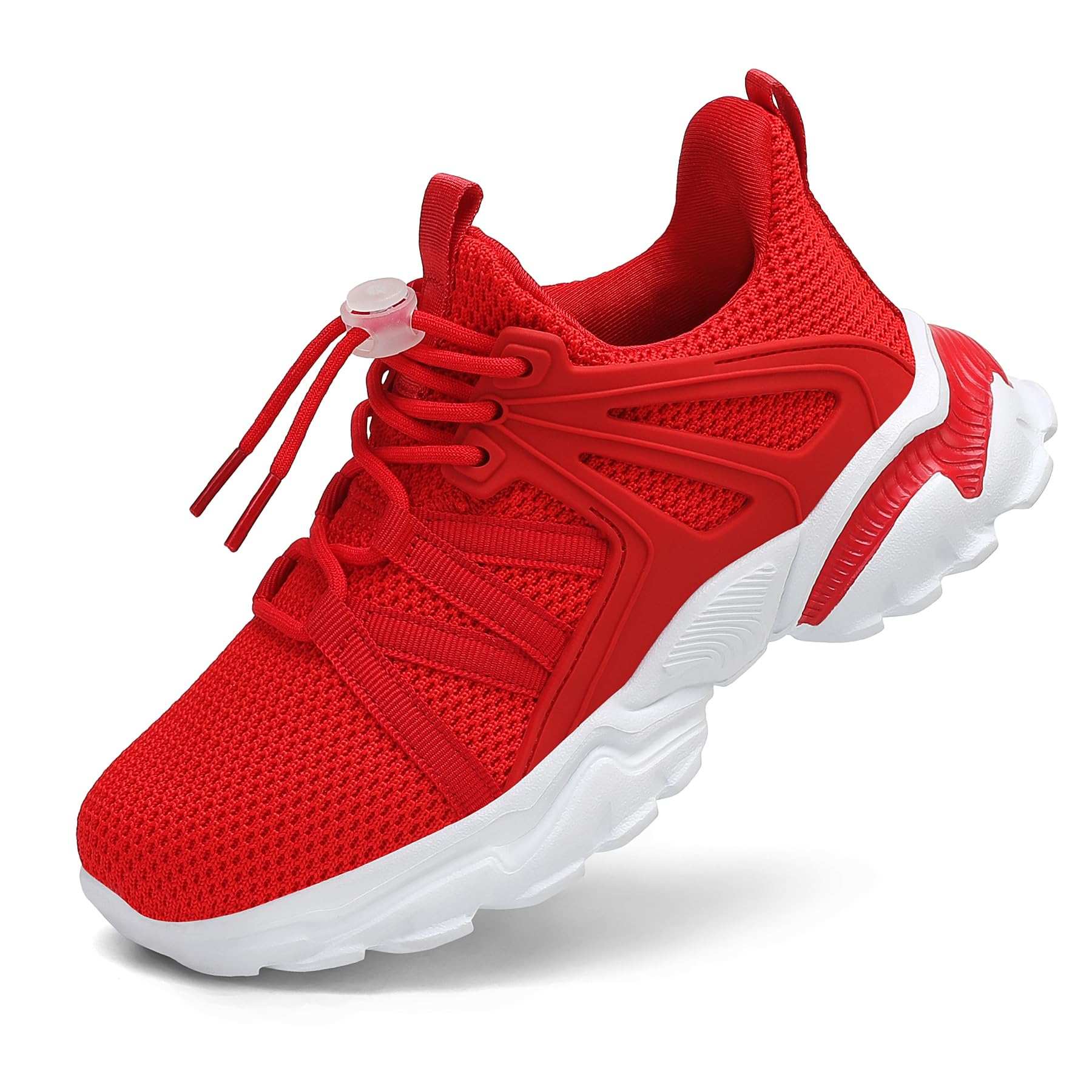 Breathable kids athletic sneakers with hook and loop straps and slip-resistant soles for boys and girls