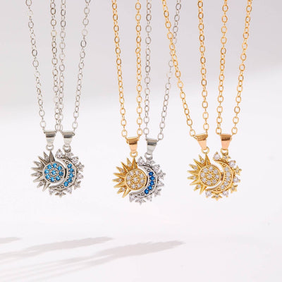 Necklace Sun And Moon Magnetic Pendant Clavicle Chain for Couple