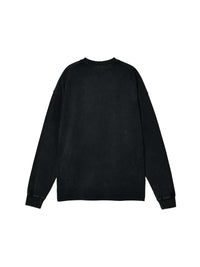 Unisex oversized acid wash long sleeve cotton t-shirt with customizable print area and vintage style