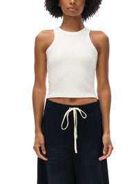 Women's snow washed crop tank top with fitted bodycon style and vintage look