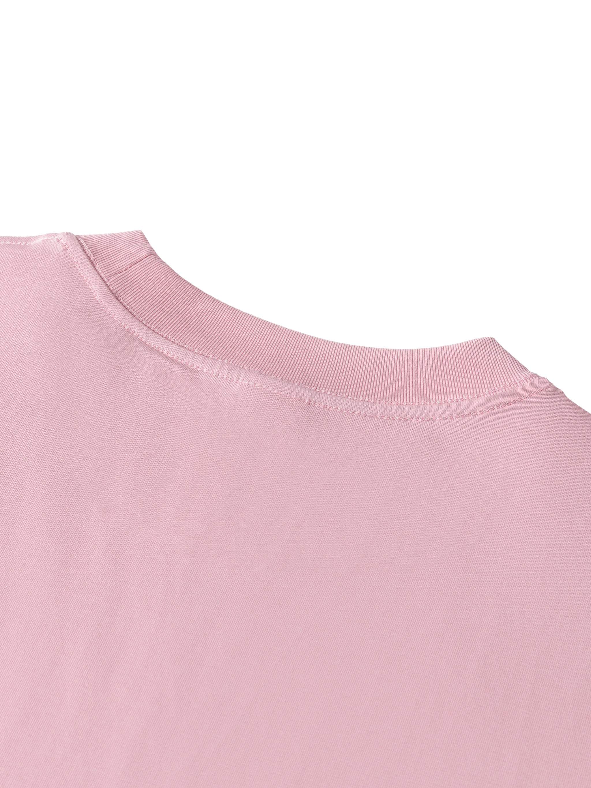 Essential Sorona Boxy T-Shirt in light pink with round neck and drop shoulder design