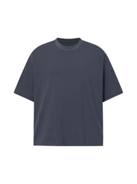unisex essential sorona boxy t-shirt in dark gray with round neck and short sleeves