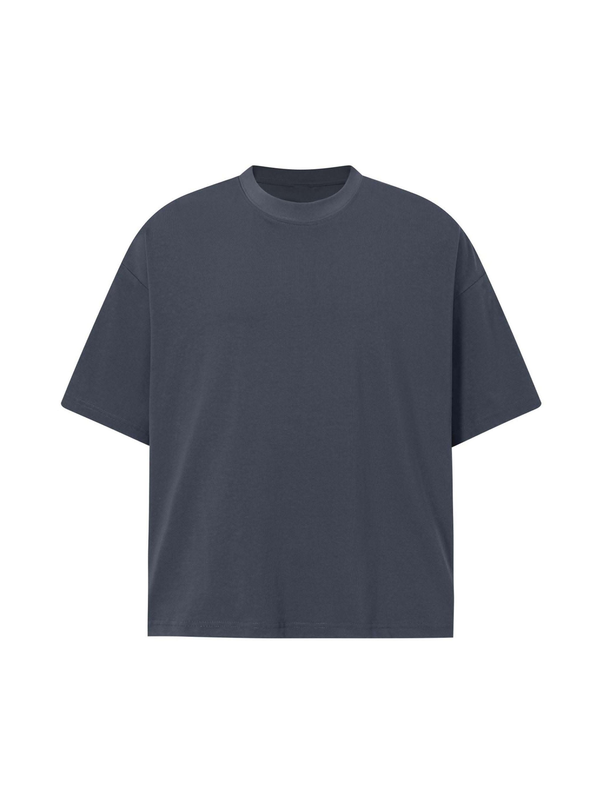 unisex essential sorona boxy t-shirt in dark gray with round neck and short sleeves