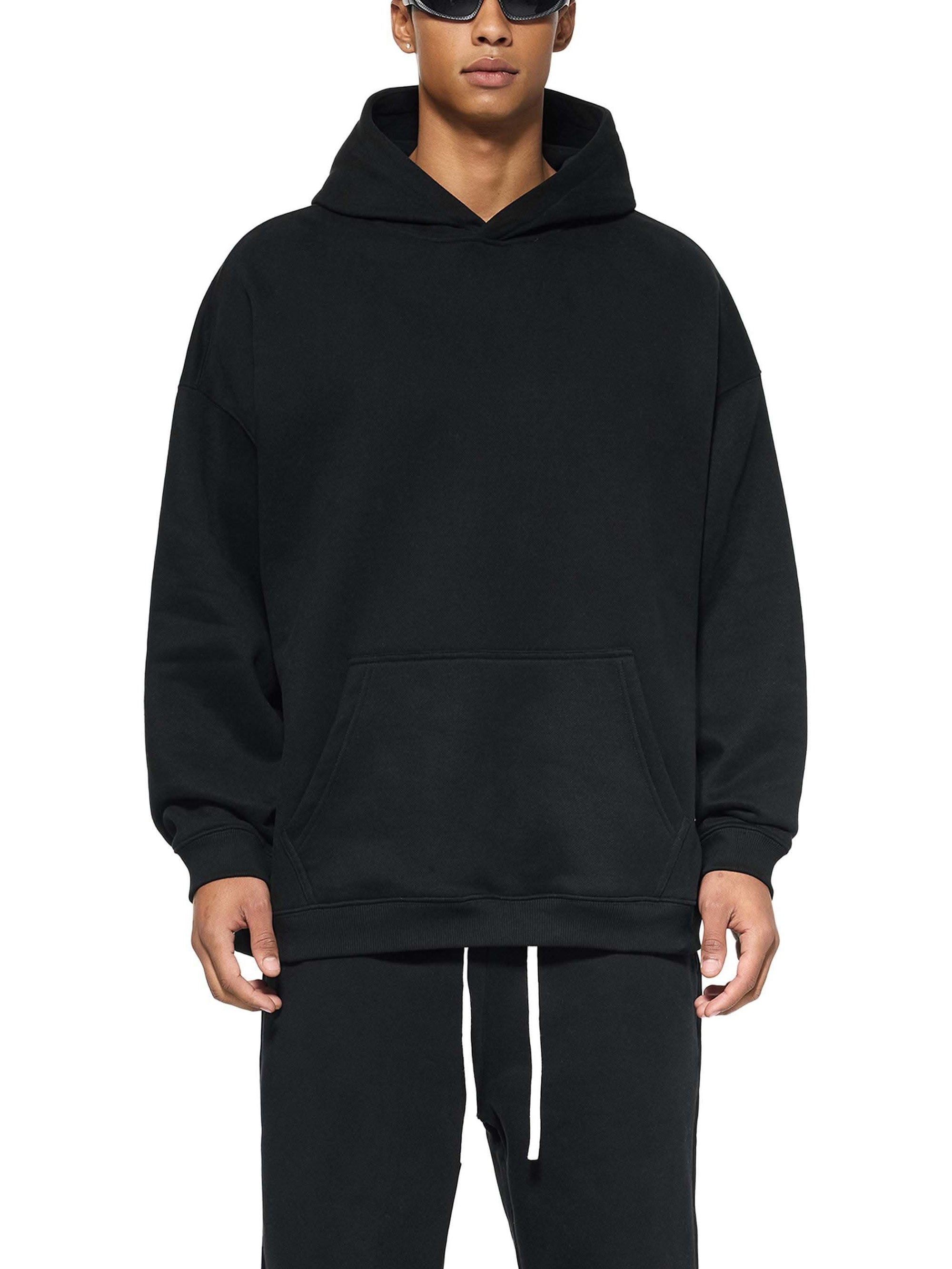 oversize fleeced hoodie heavyweight unisex streetwear pullover sweatshirt with oversized fit and drop shoulders