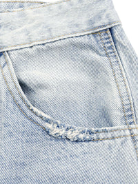 Men's vintage wash Sunfade barrel leg jeans with relaxed fit and frayed details