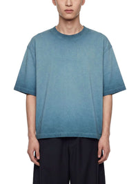 Unisex Reverse Dyed Boxy T-Shirt with vintage-style loose fit and subtle gradient dye effect