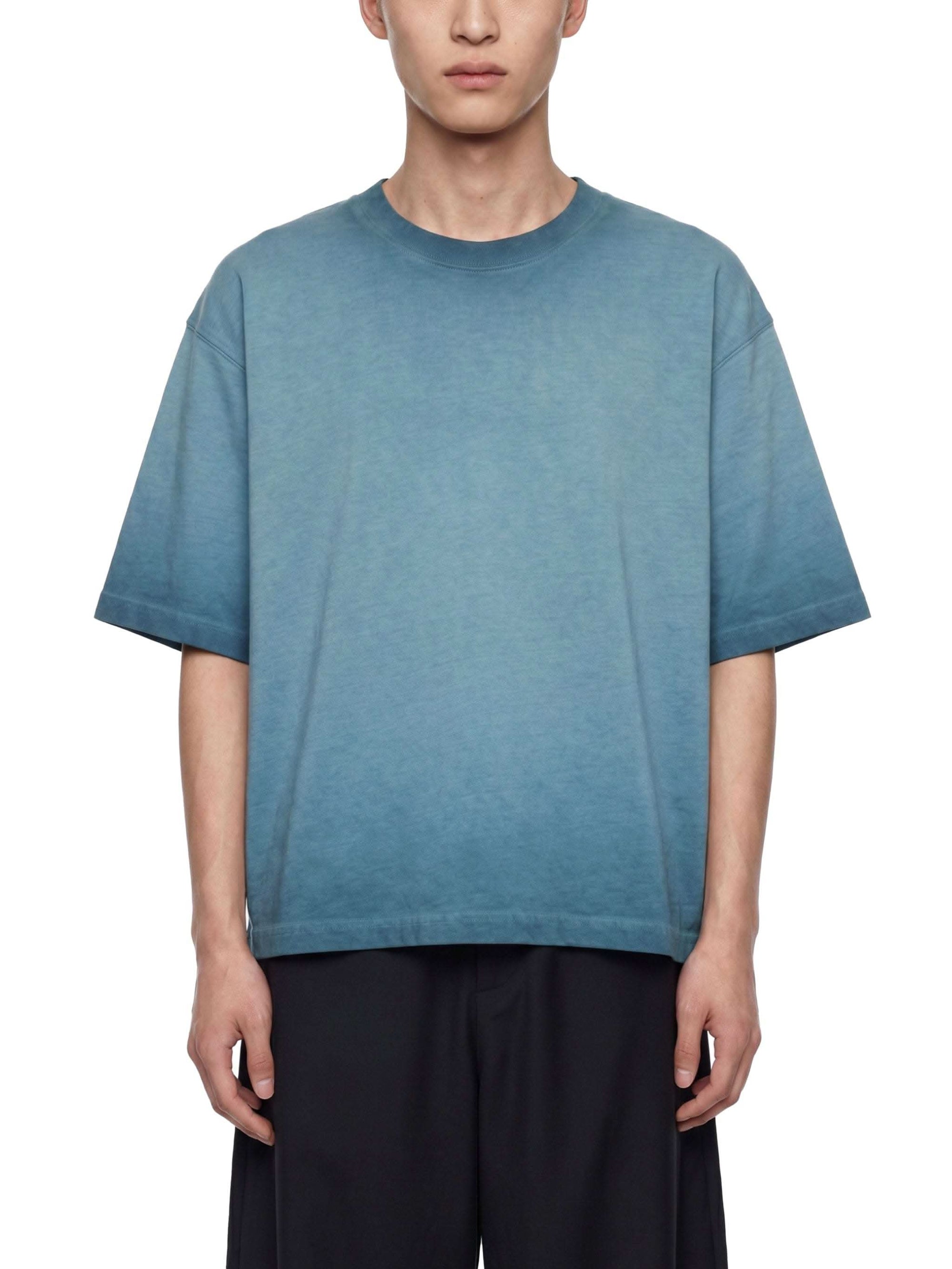 Unisex Reverse Dyed Boxy T-Shirt with vintage-style loose fit and subtle gradient dye effect